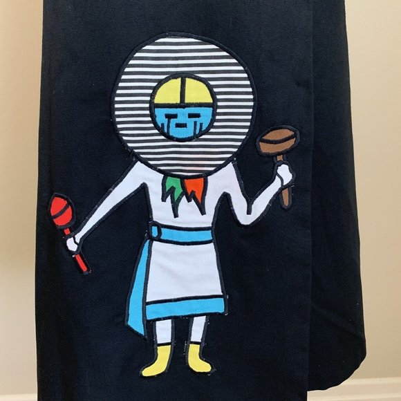 Vintage 60s 70s Pointmakers Kachina Doll Applique Patch Wrap Skirt Small - Picture 1 of 11